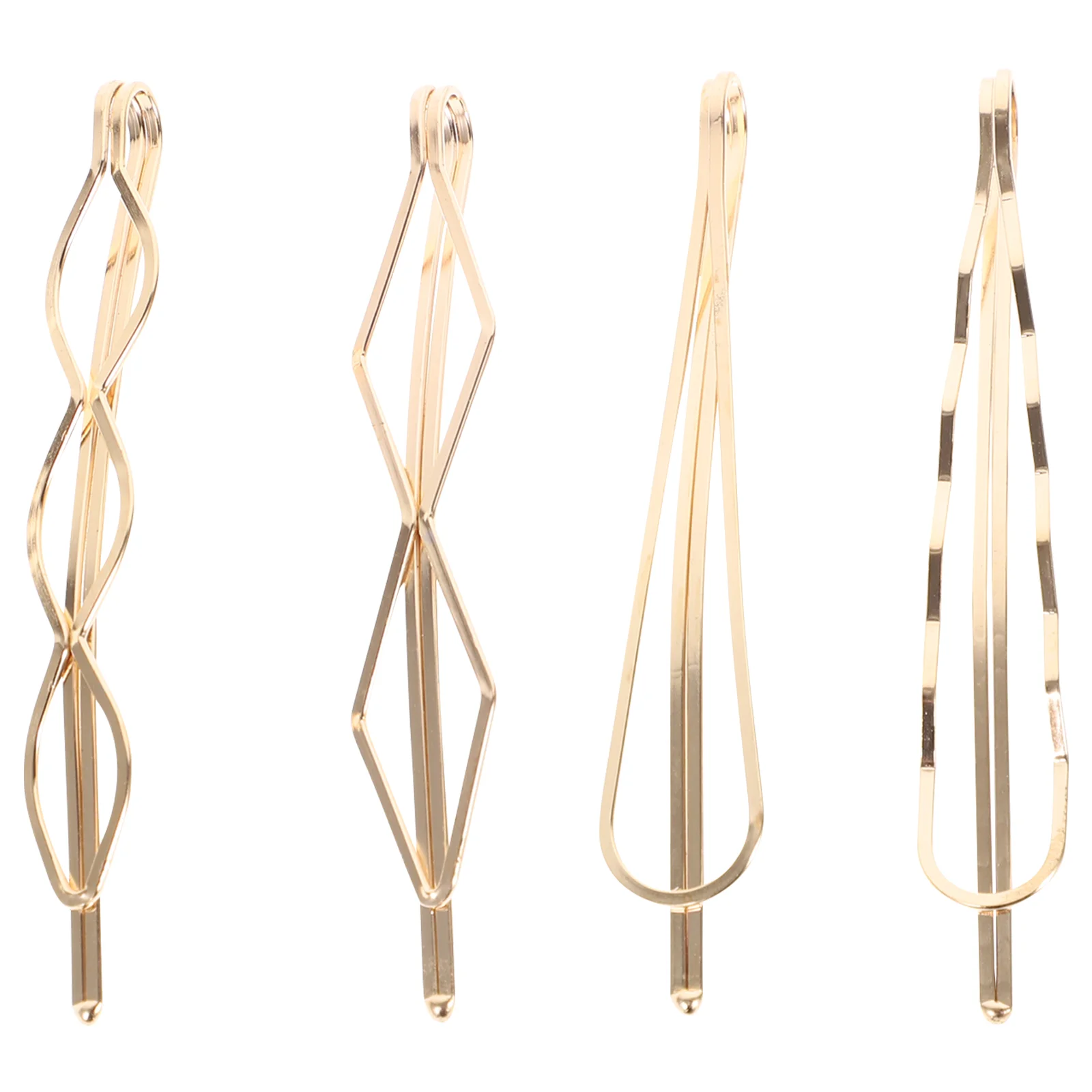 

1 Pack Minimalist Dainty Hair Clips Hollow Geometric Alloy Hairpins Metal Line Side Clips Decoration Bangs Clips (Goldern)