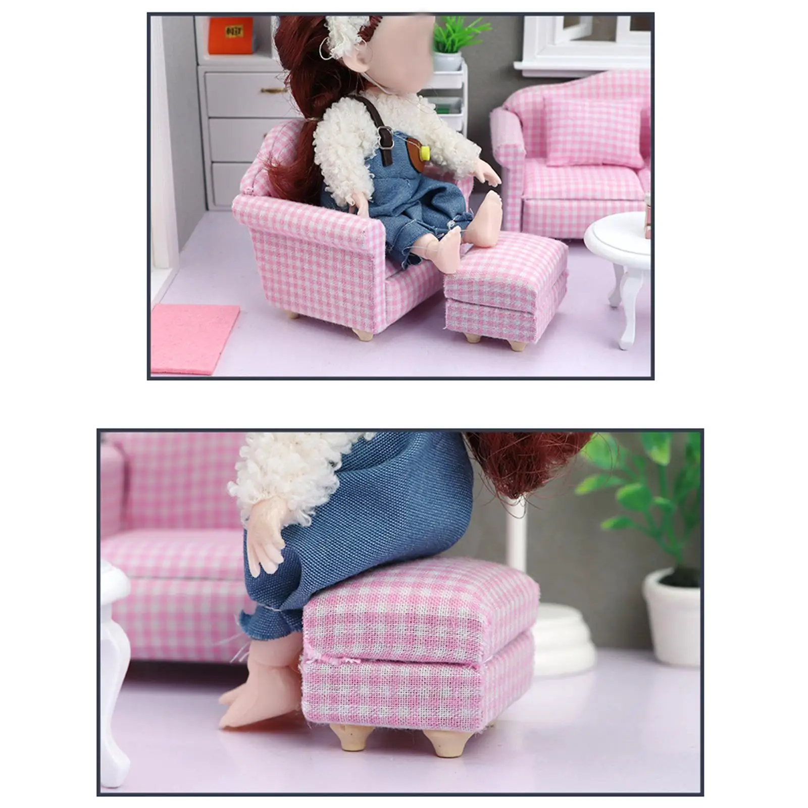 

Simulation 1/12 Scale Mini Dollhouse Sofa Couch Kit Model Life