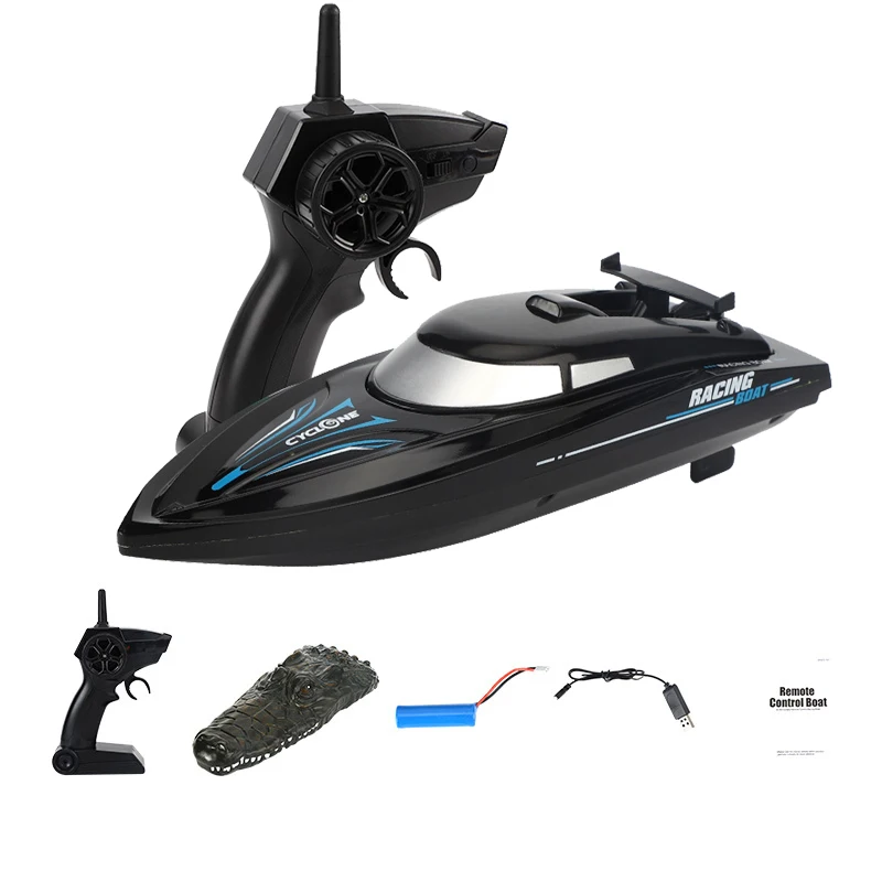 

RC boat RC crocodile head 2.4G radio remote control speedboat electronic ship water game gift for children birthday kids boys