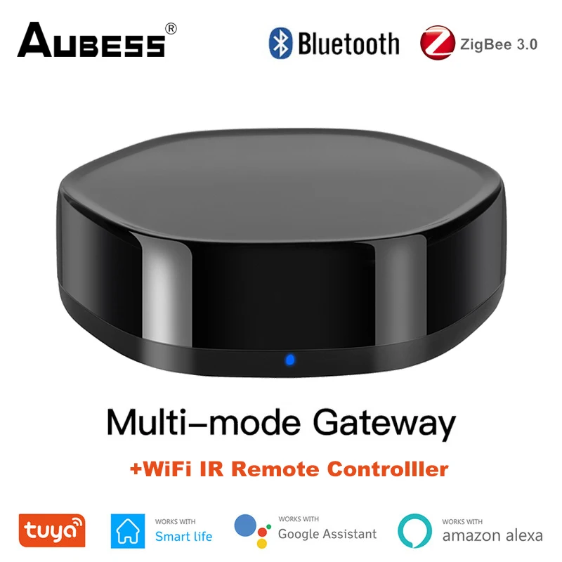 Tuya Smart Gateway 3 In 1 Zigbee+Ble Mesh+ WiFi 38K IR Remote Controller Hub Smart Life App Voice Control Via Alexa Google Home