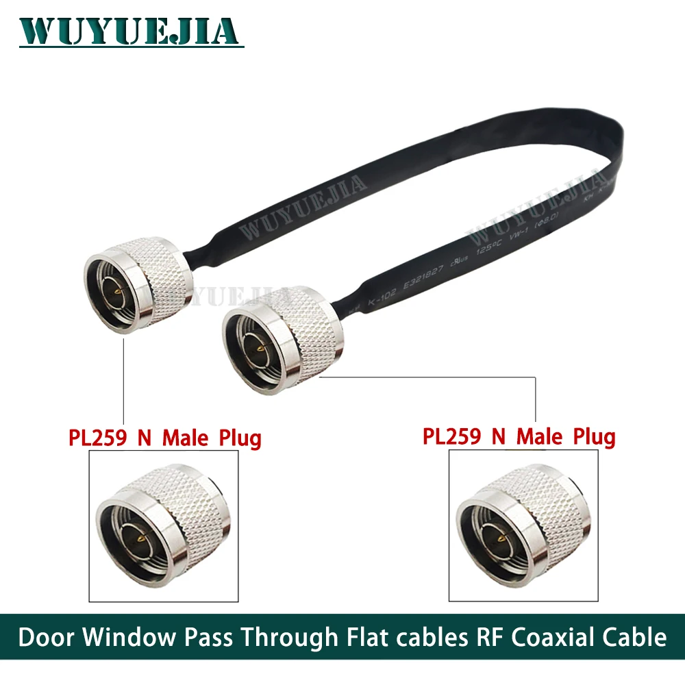 Купи L16 N Male Plug to PL259 N Male/Female Jack Door Window Pass Through Flat RF Coaxial Cable 50 Ohm RF Coax Pigtail Extension Cord за 777 рублей в магазине AliExpress