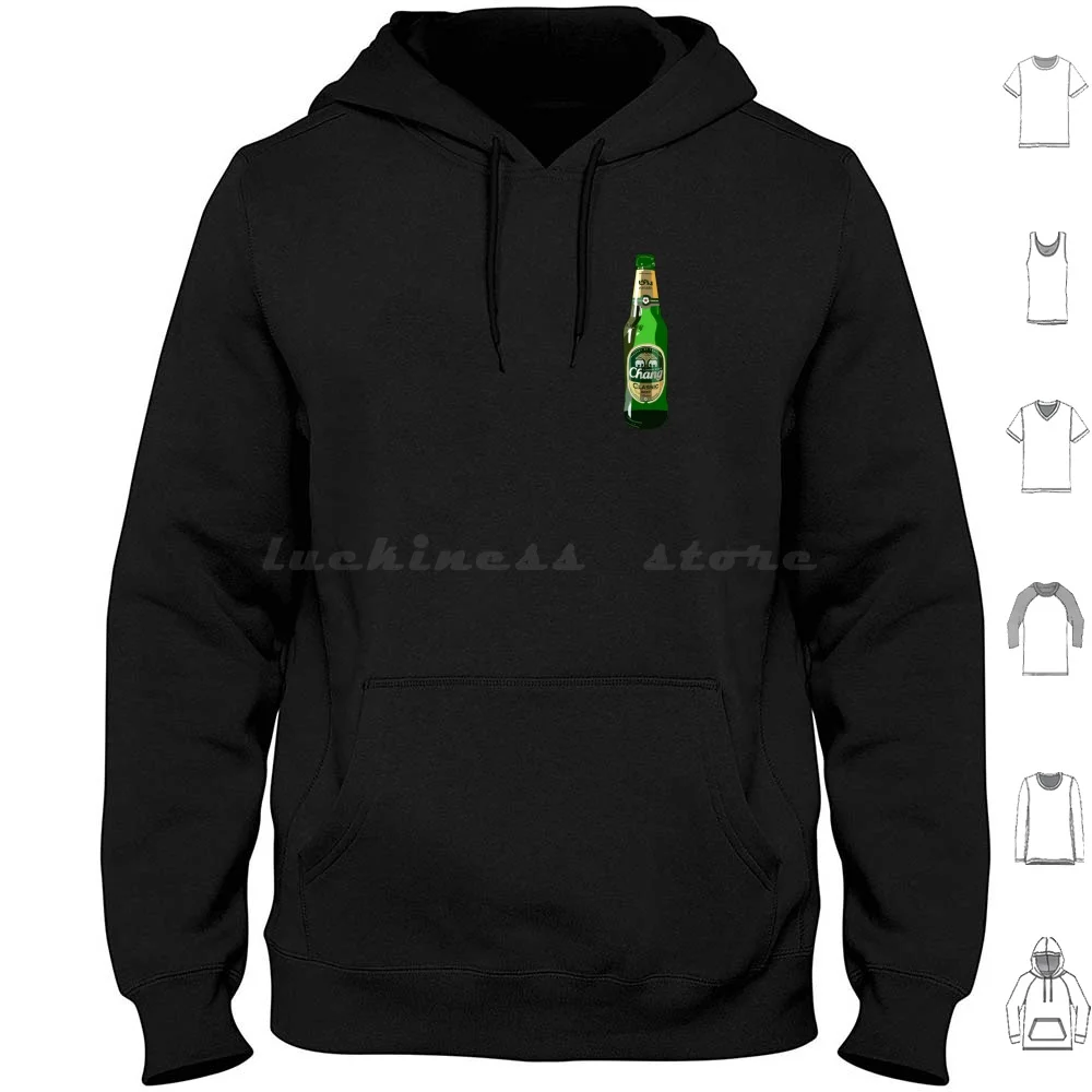 

Thailand Chang Beer Bottle Hoodies Long Sleeve Thailand City Asia Se Asia Southeast Asia Travel Country Beer Food