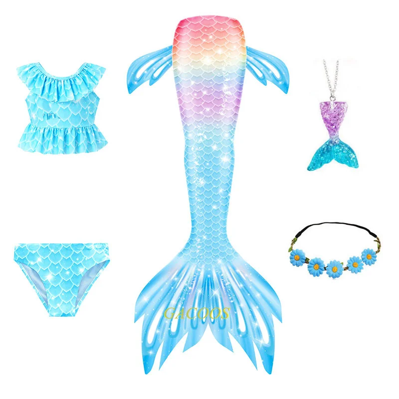 

Женская летняя одежда для маленьких девочек 2023, купальный костюм русалки, купальники для девочек, 5 шт., пляжная одежда, Детский костюм для косплея