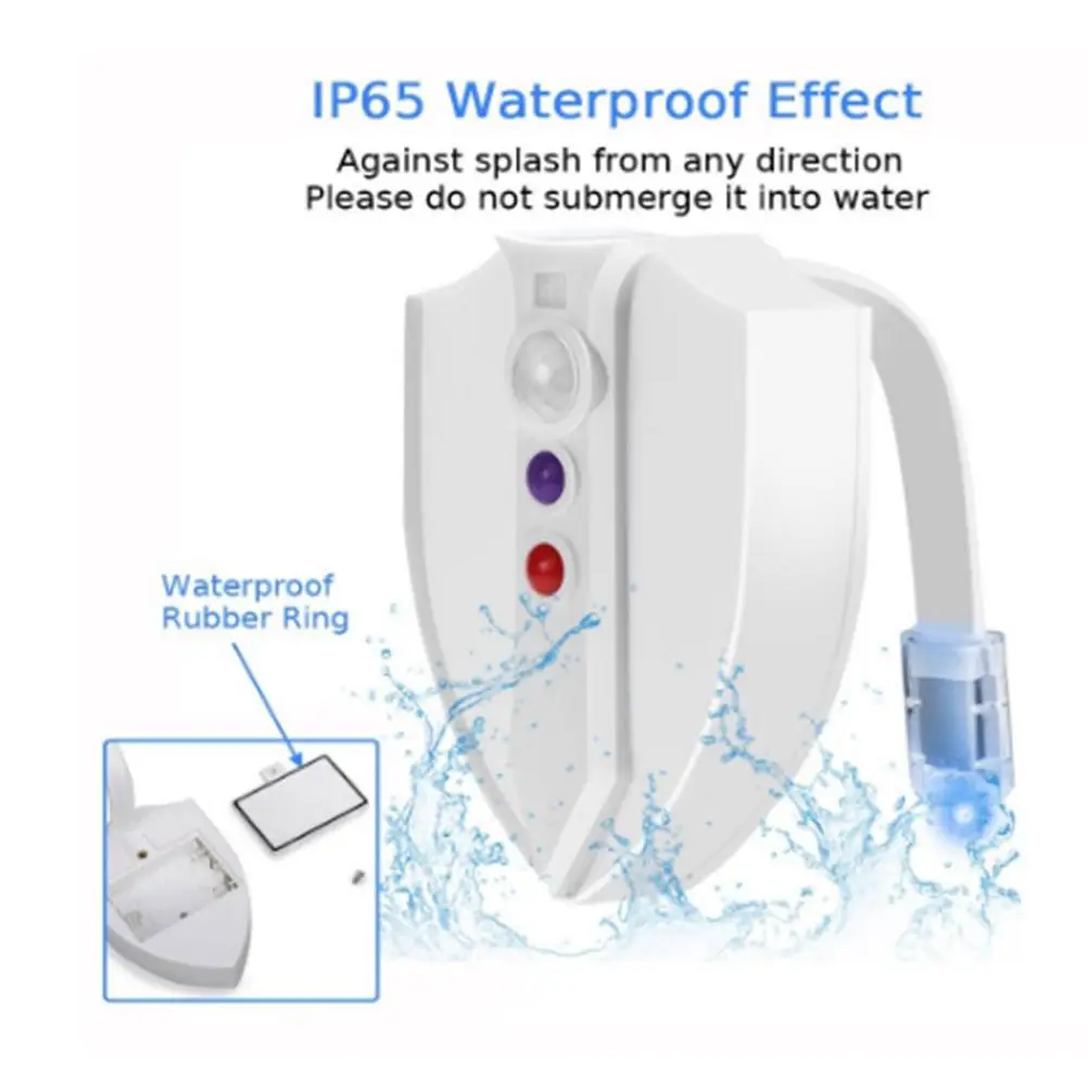 

Bathroom Toilet Night Light Excellent ABS Plastics Prolonged Durable LED PIR Motion Sensor Seat 8 Colors WC Toilet Lamp