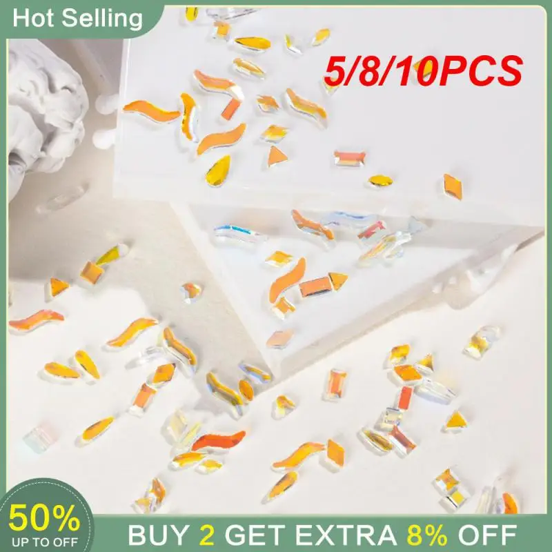 

5/8/10PCS Mixed Size Nail Gems Lasting Series Small Flat-bottomed Special-shaped Drill Nails Nail Drill