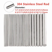 304 Stainless Steel Model Straight Metal Metric Round Shaft Rod Bars Diameter 1mm~12mm For DIY RC Car RC Helicopter Airplane