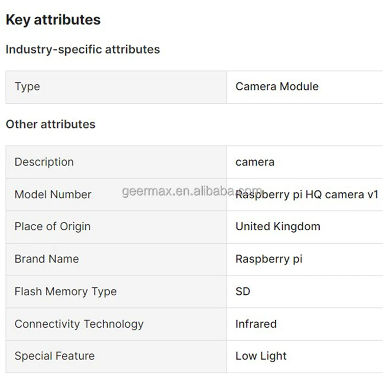 RPi 3B 4B 5 Zero 2 12 3-мегапиксельный датчик IMX477 COMP8 Высококачественный модуль камеры