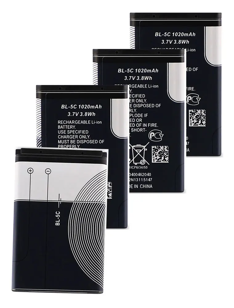 Фото 10 шт. литий-полимерных аккумуляторов BL 5C 3.7V для моделей Nokia 1100, 1110, 1200, 1208, 1280, 2600, 2700, 3100, 3110, 5130, 6230, 1600 №2