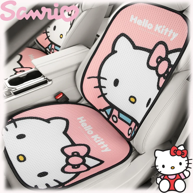 

Sanrio Hello Kitty Car Seat Cover Fits Most Cars Ventilated and Breathable Seat Cushion Cartoon Car Accessories Three Pieces