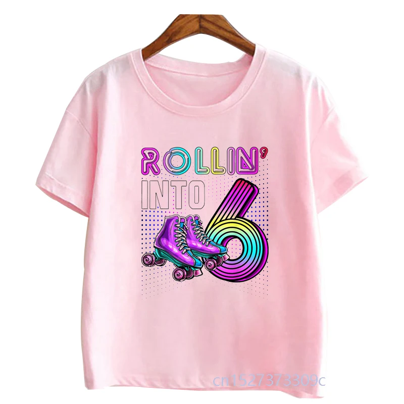 Kids Rollin&rsquo;Into 6/7/8/9 Roller Skating Print Clothing Gir