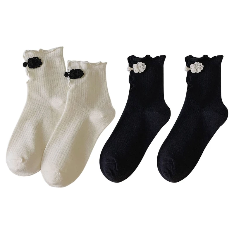 

Women's Chinese Style Cheongsam Middle Tube Socks Sweet Cute JK Uniform Trendy Socks Cute Lolitas Socks Stockings