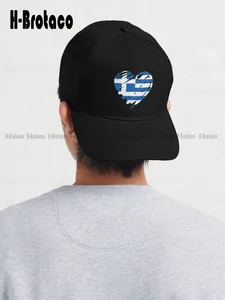 I Love Greece - Greek Flag Dad Hat Cowboy Hats For Women Summer Baseball Cap  Denim Color Street Skateboard Custom Gift Sun Hats