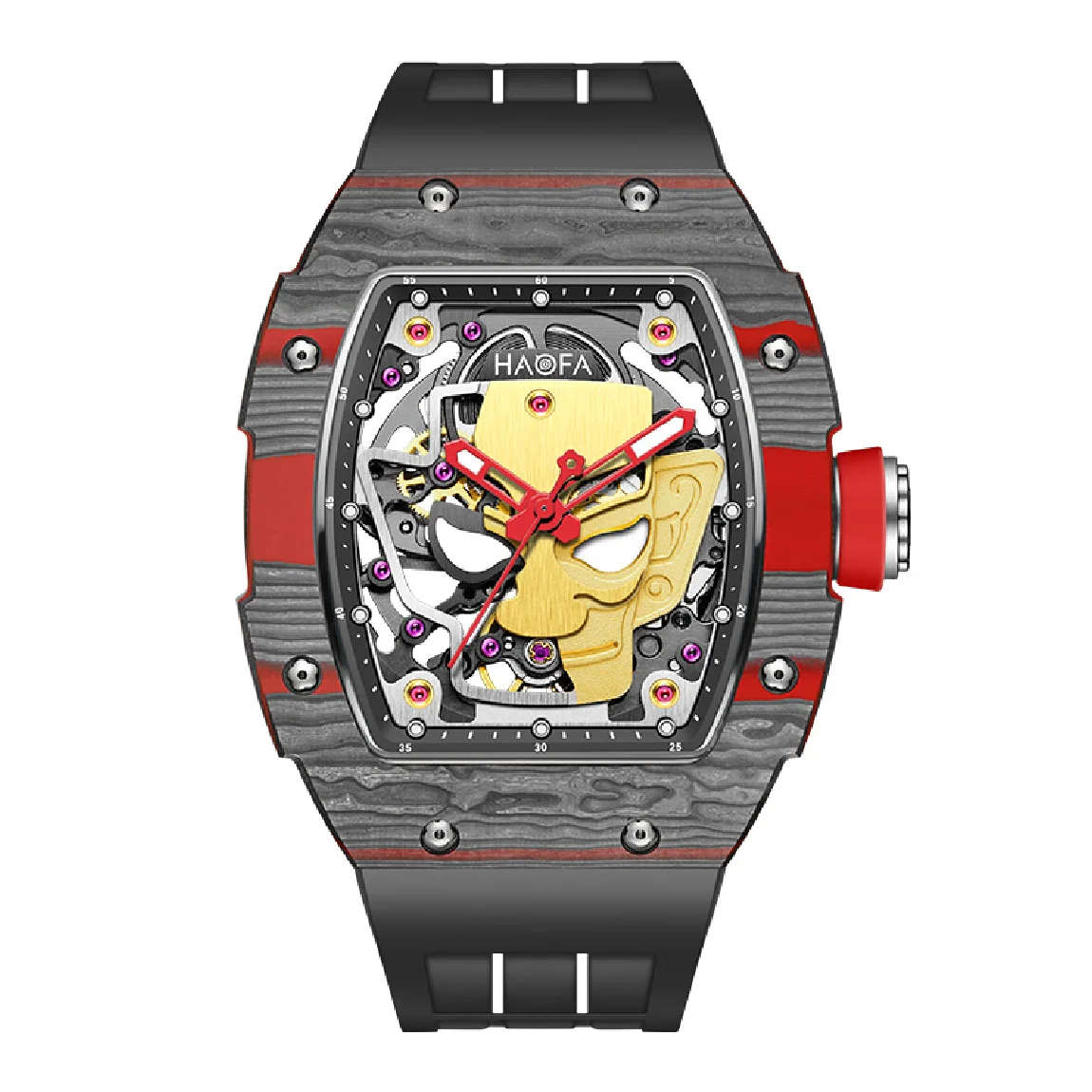 

HAOFA Automatic SANXINGDUI Watch For Men Luxury Carbon Fiber Self Wind Mechanical Mens Watches Waterproof Fashion Luminous 2022