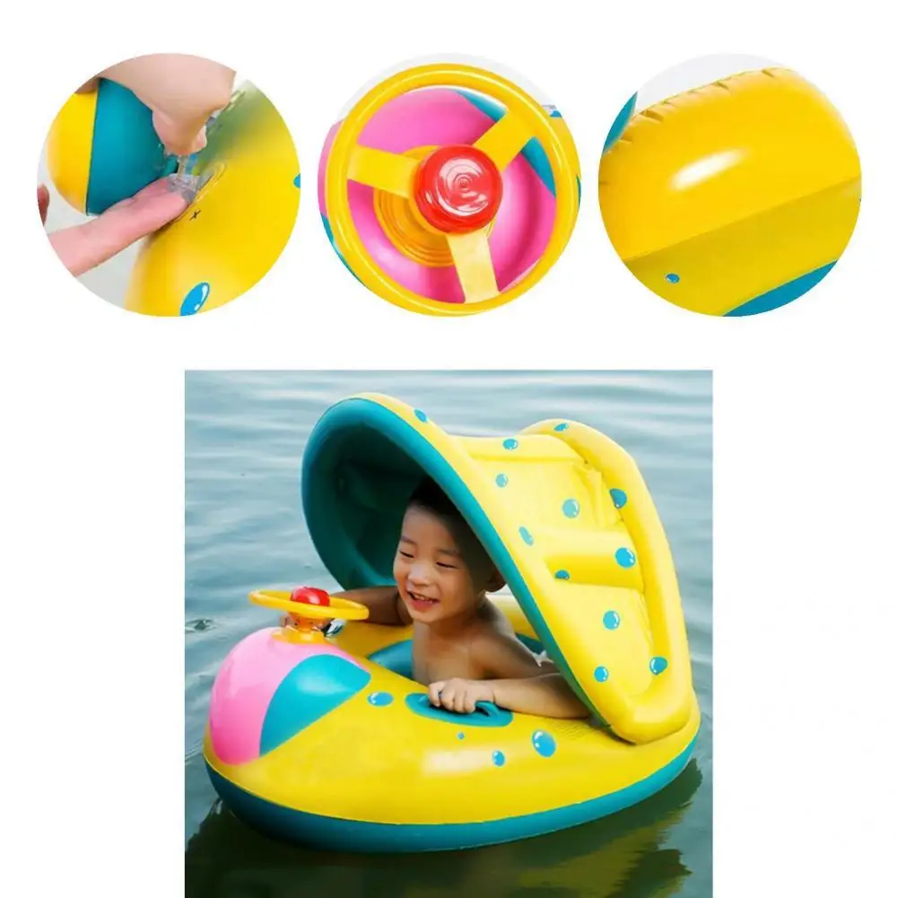 

Waist Swim Ring Waterproof Useful with Two Handle Environmentally Friendly Baby Float Seat