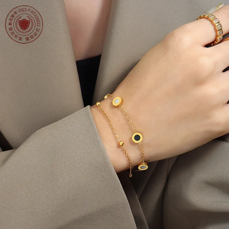 Классические двусторонние черно-белые браслеты-цепочки и звенья в форме ракушки