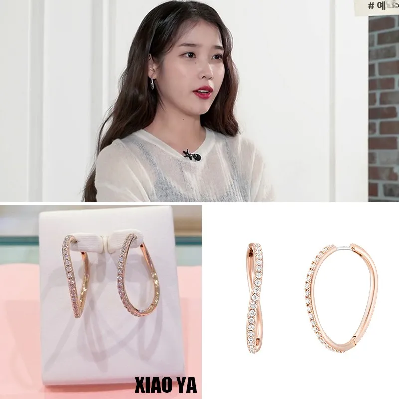 Агент по закупкам видео из Южной Кореи J. Estina Li Zhien IU Серьги с волнистым цирконом и