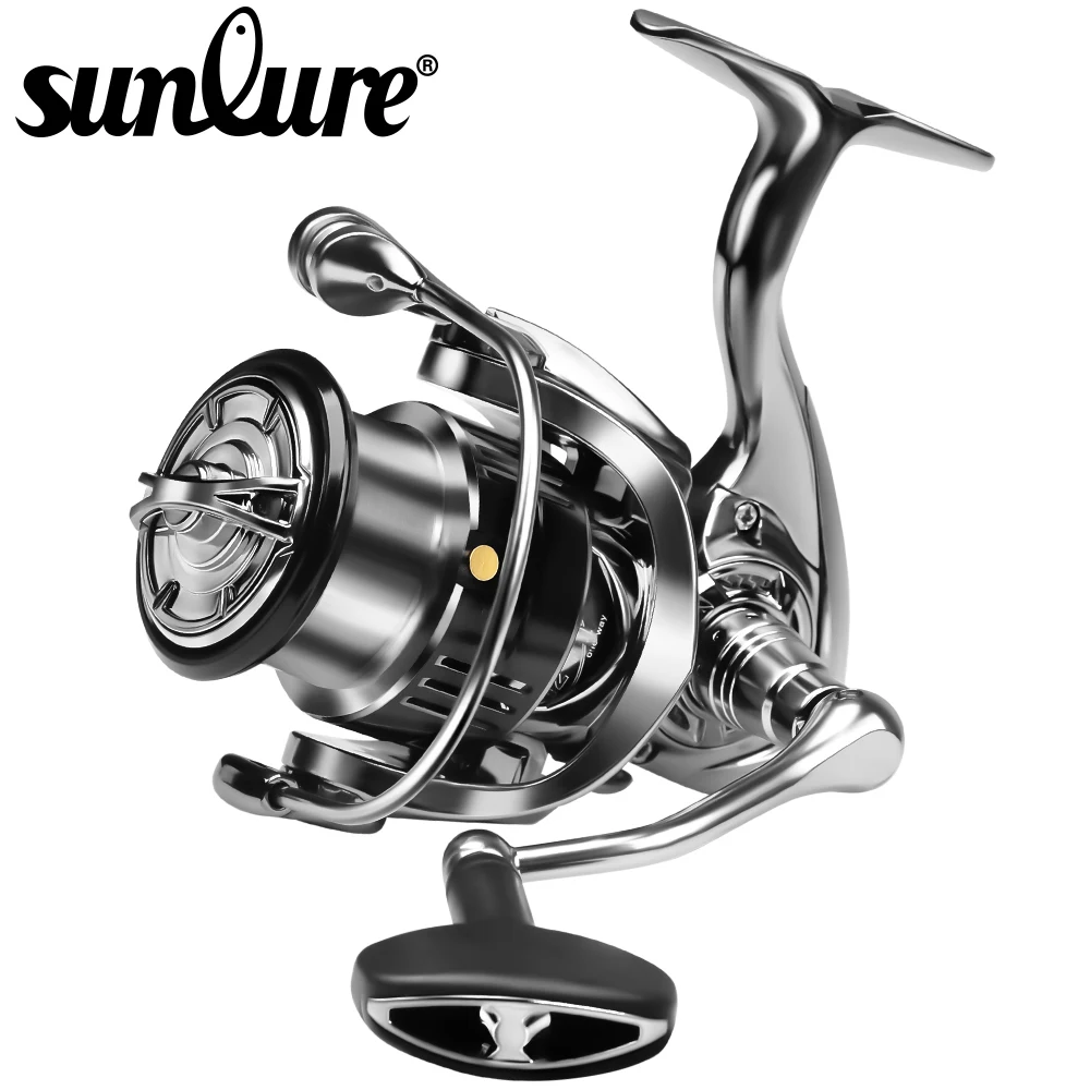 

Катушка спиннинга Sunlure полностью металлическая, Передаточное отношение 5,1: 1/5.5:1, правая и левая, с заменяемой ручкой, водонепроницаемая