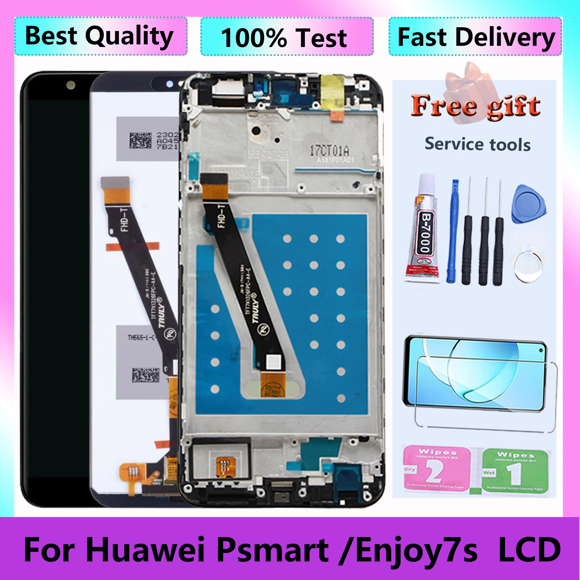 ЖК-дисплей для Huawei P Smart Enjoy7S FIG-LX1 AL10 LX3, сенсорный экран с рамкой, запасные части для дигитайзера в сборе