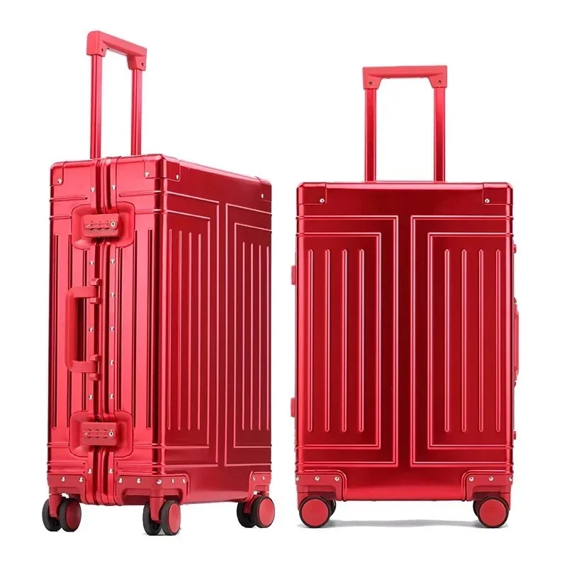 

High-quality All-aluminum Alloy KLQDZMS Inch Fashion Business Trolley Suitcase Removable Liner Retro Luggage S11910-S11920 C1