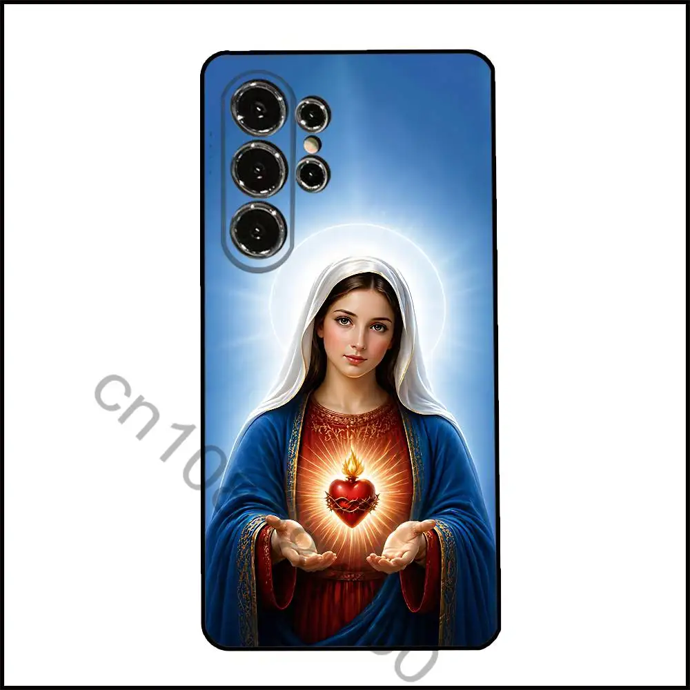 Фото Чехол для телефона с изображением Девы Марии и Иисуса для Samsung Galaxy A13,21s,22,31,32,52,53,71,80,A91, мягкий черный чехол №4