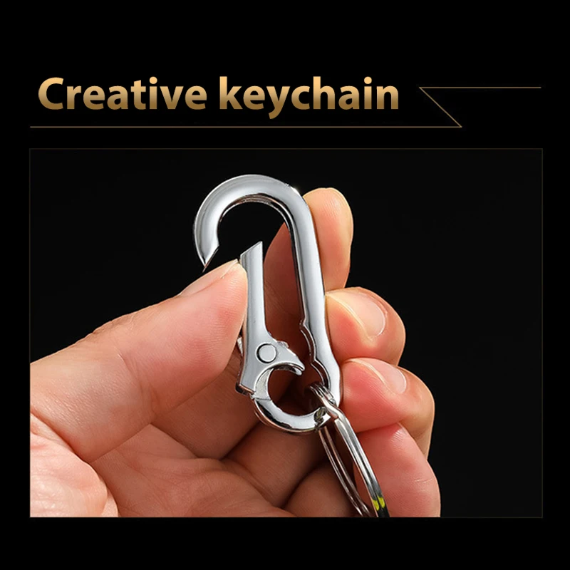

1PC Men Zinc Alloy Gourd Buckle Keychain Waist Belt Clip Anti-lost Buckle Hanging Classic Fashion Key Ring Car Decoration Gift