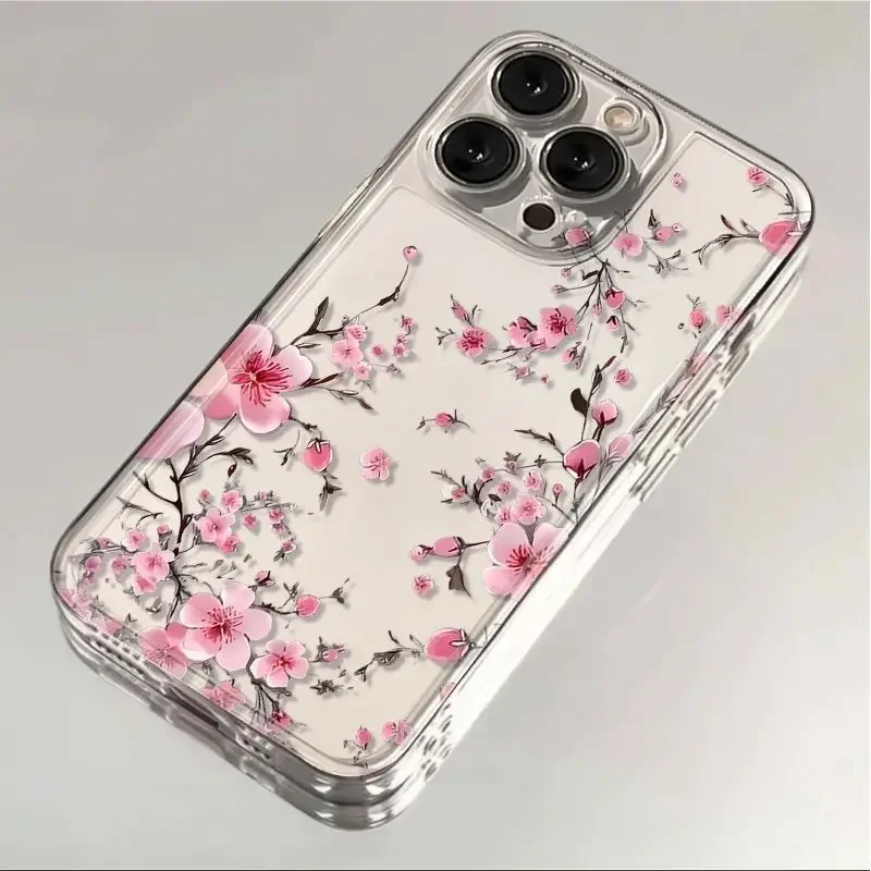 Фото Минималистичный чехол с цветочным узором в виде цветов вишни для OPPO Reno 15 14 13 12 11 Pro 15F 14F 13F 12F 11F 7 5 6 Lite 4G 5G A6 A5 A3 Pro A5X A6X №5