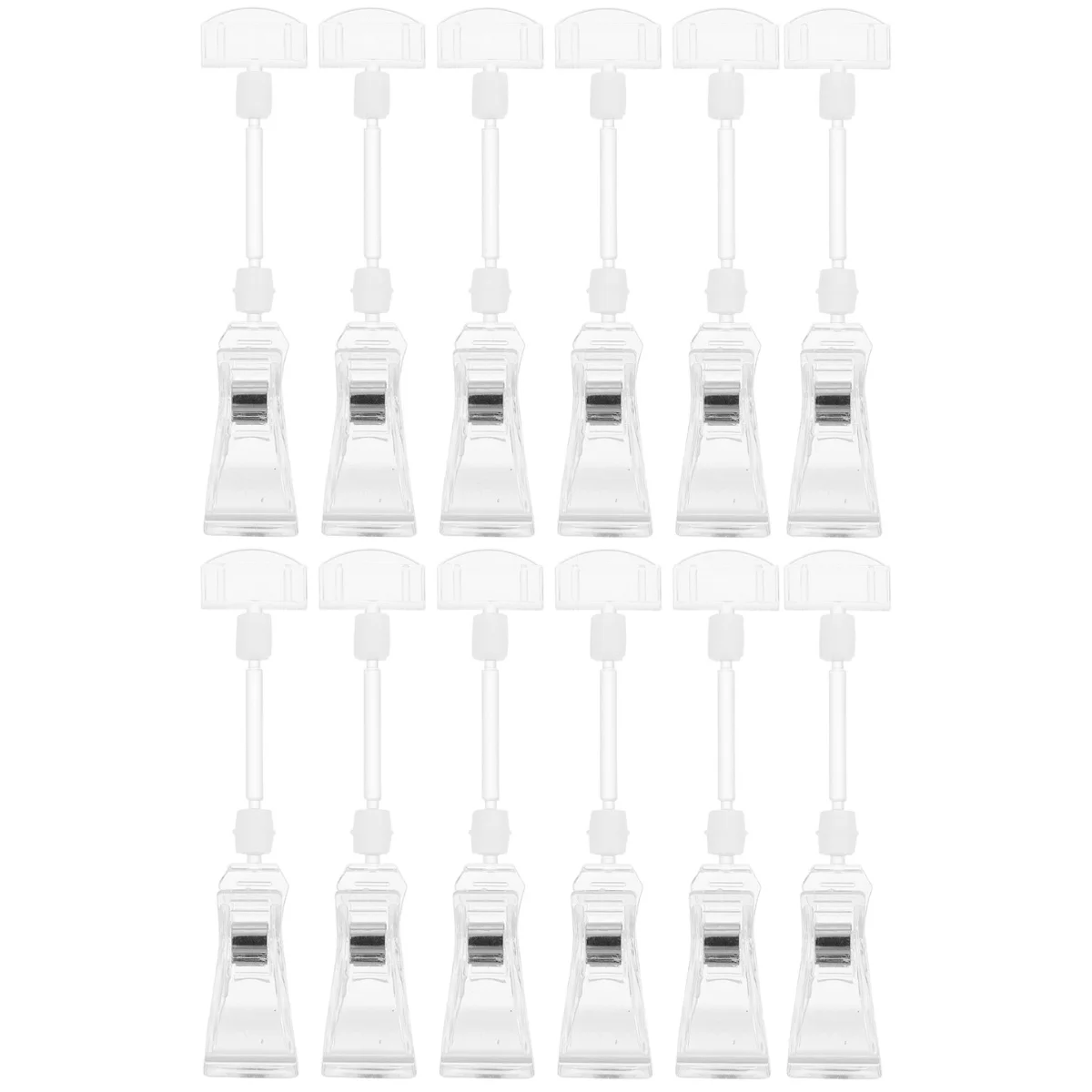 

Sign Clips Holder Clip Tag Table Stand Display Head Double Advertising Rotatable Number Supermarket Clear Rack Pallet Label