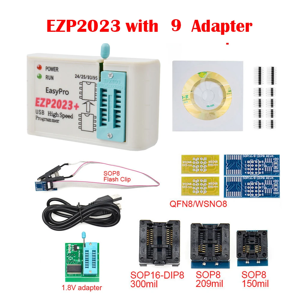 Фото EZP2023 Высокоскоростной USB-программатор SPI с поддержкой адаптера 24 25 93 95 EEPROM Flash Bios для Windows 2000 XP Vista 7 8 10 №3