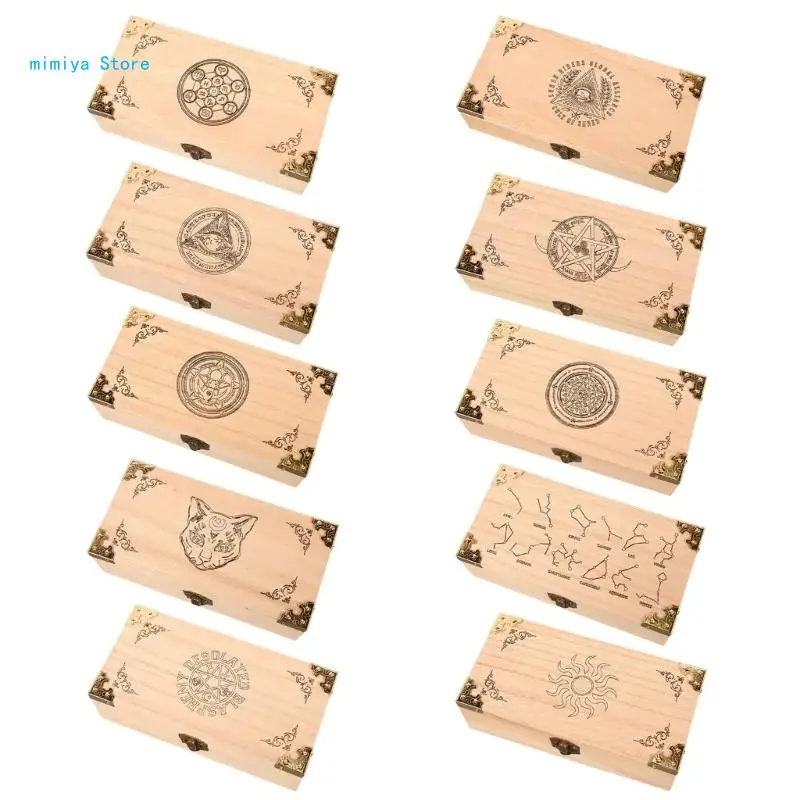 

Playing Cards Wood Box Cards Container Storage Vintage Holder Deck Boxes Organizers Playing Cards Box