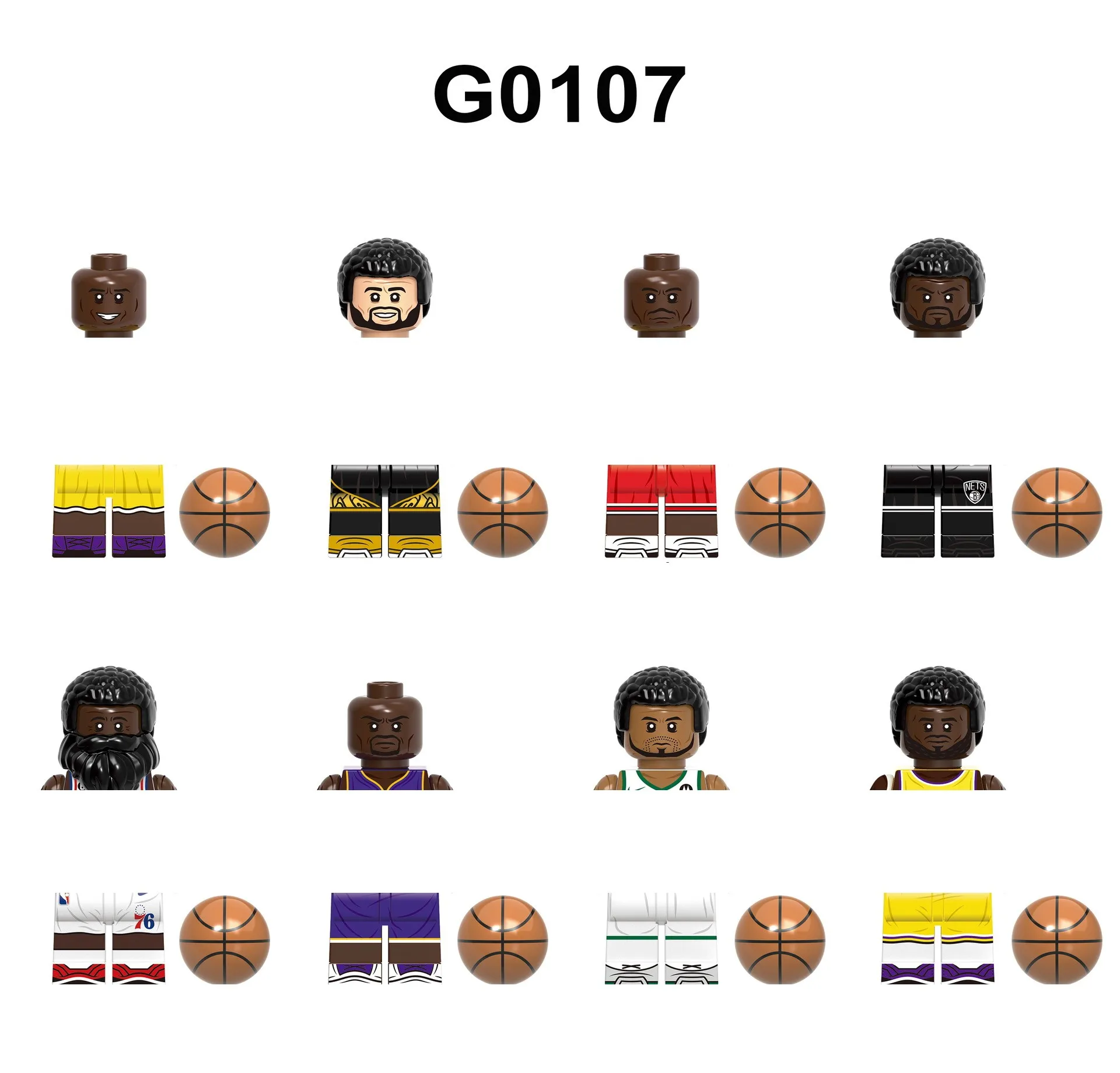 

Compatible with LEGO8pcs/set Mini Building Blocks Basketball Action Figures Kids Toys Gifts 4cm G0107