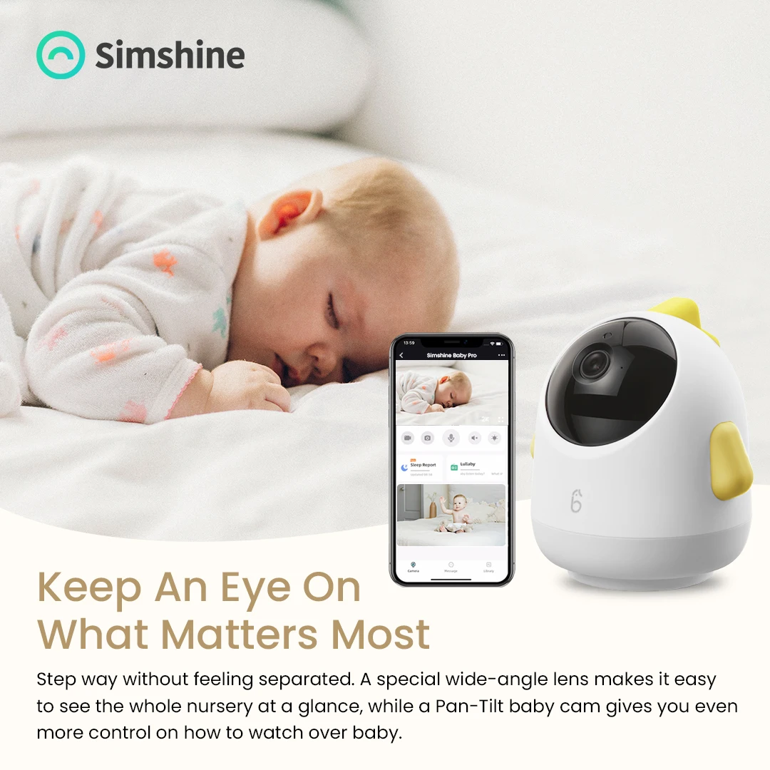 

Electronic Baby Monitor with Camera and Audio 2K Night Vision Sleeping Analysis Baby Shower Gifts For New Born