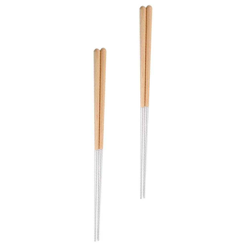 

2 Pairs of Extra Lengthen Chopsticks Hot Pot Chopsticks Cooking Chopsticks Noodles Frying Chopsticks Stainless Steel Chopstick
