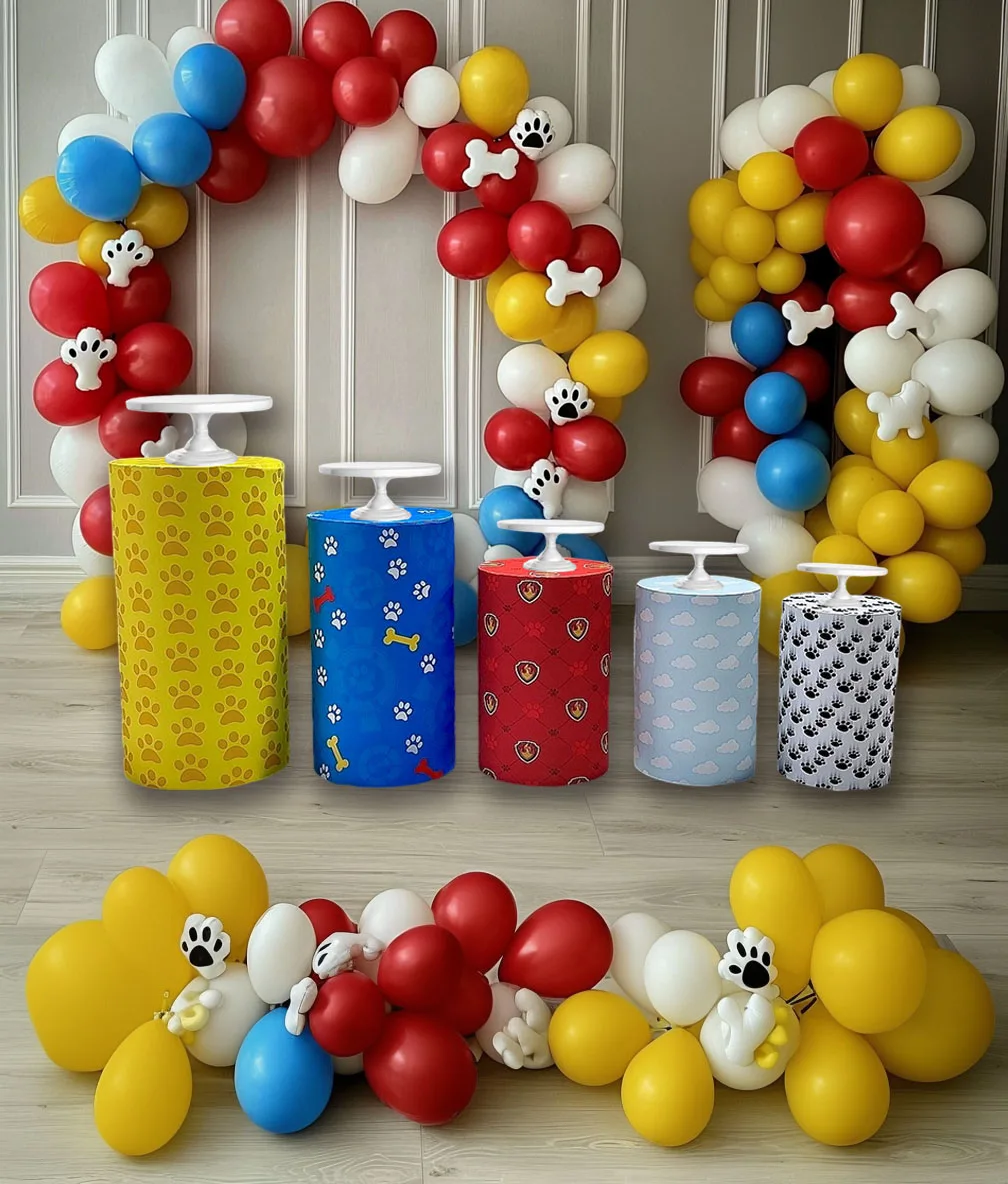 1 компл. (5 шт.) чехлы на цилиндры милая собака вечерние эластичные пьедестале