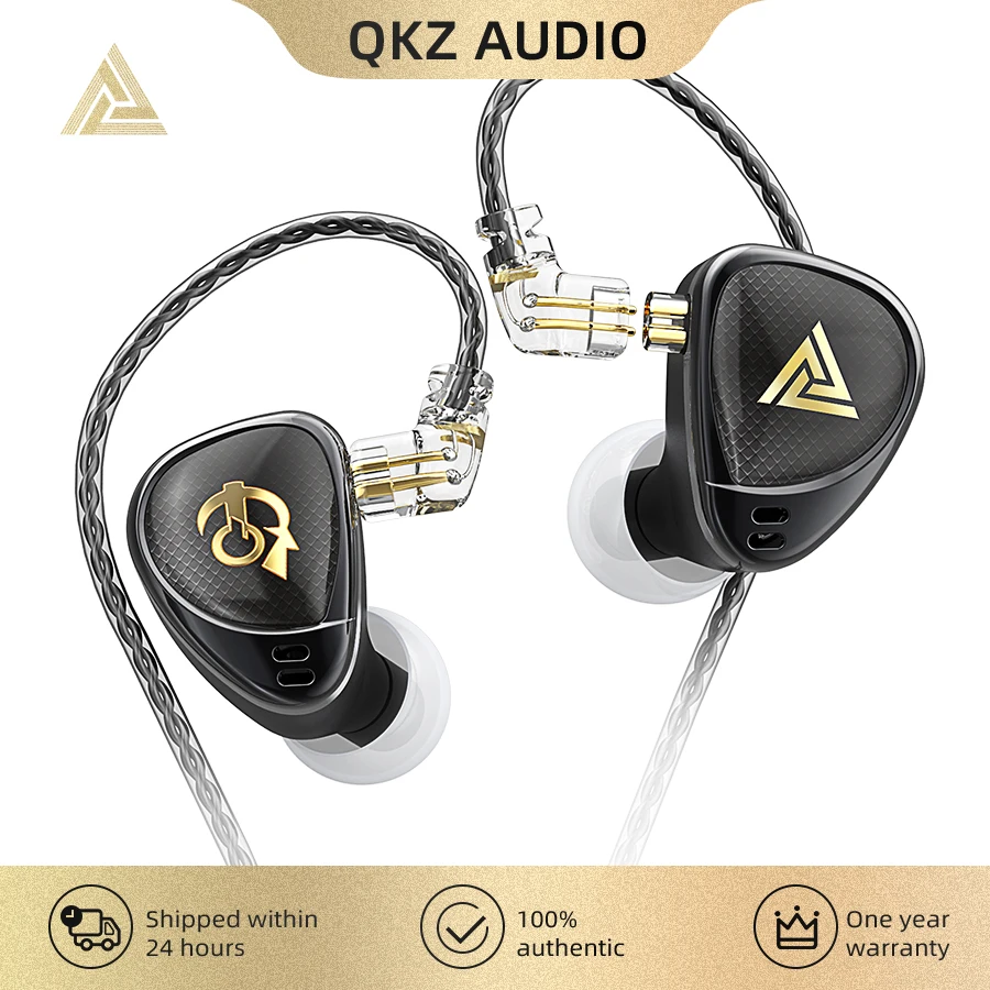 

QKZ HBB Khan 2 Dynamic Driver HiFi Earphone In Ear Monitor IEM 3D Printed Shell Detachable OFC 0.75mm 2 Pin Cable for Audiophile