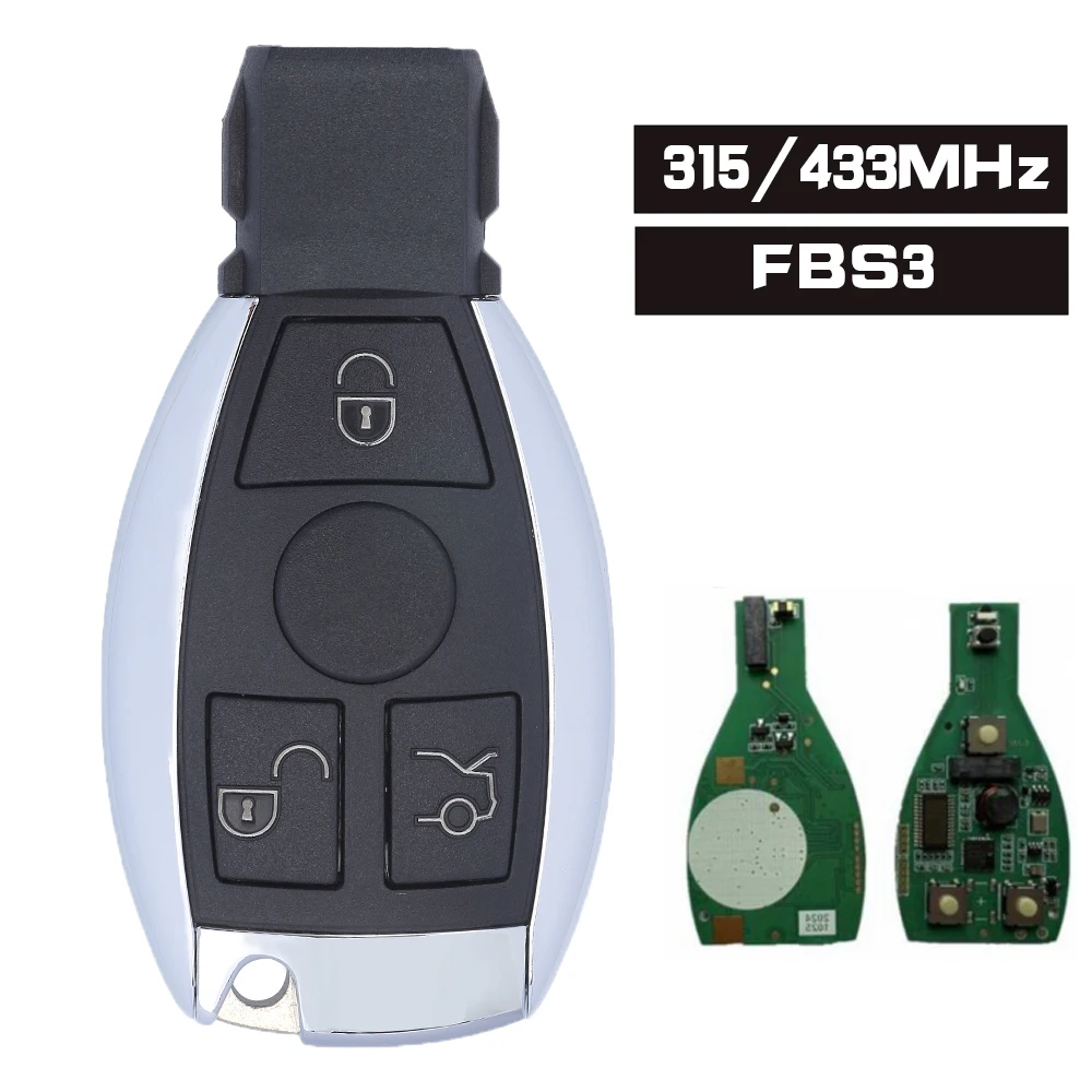 

KEYECU IYZ-3312 для Mercedes-Benz W204 W207 W212 W164 W166 W221 MB FBS3 BGA Умный дистанционный ключ без ключа 3/4 кнопка 315 МГц/433 МГц