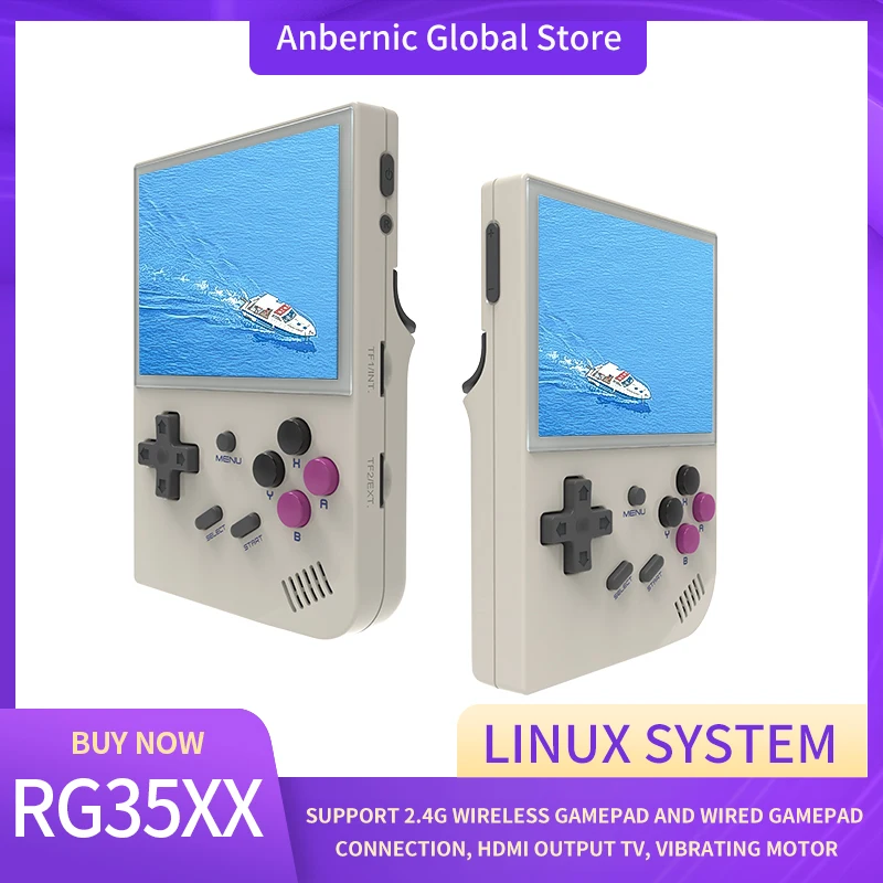 Anbernic New RG35XX 3.5-inch Game Console Support 2.4G wireless gamepad and wired gamepad connection Linux system Game Player