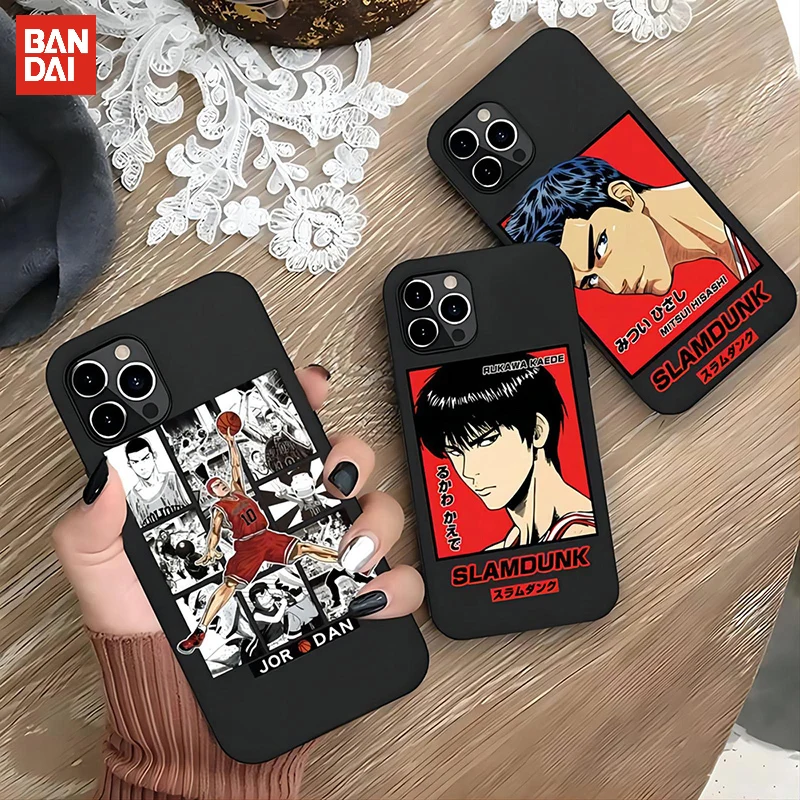 

Cute Cartoon Slam Dunk Phone Case Funda Shell for IPhone 13 12 11 Pro Max Mini Xs X Xr 6 6s 7 8 Plus SE2020 Luxury Cover Trendy