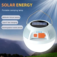 portable camping solar led light outdoor usbtype c rechargeable adjustable emergency lighting long battery life lantern