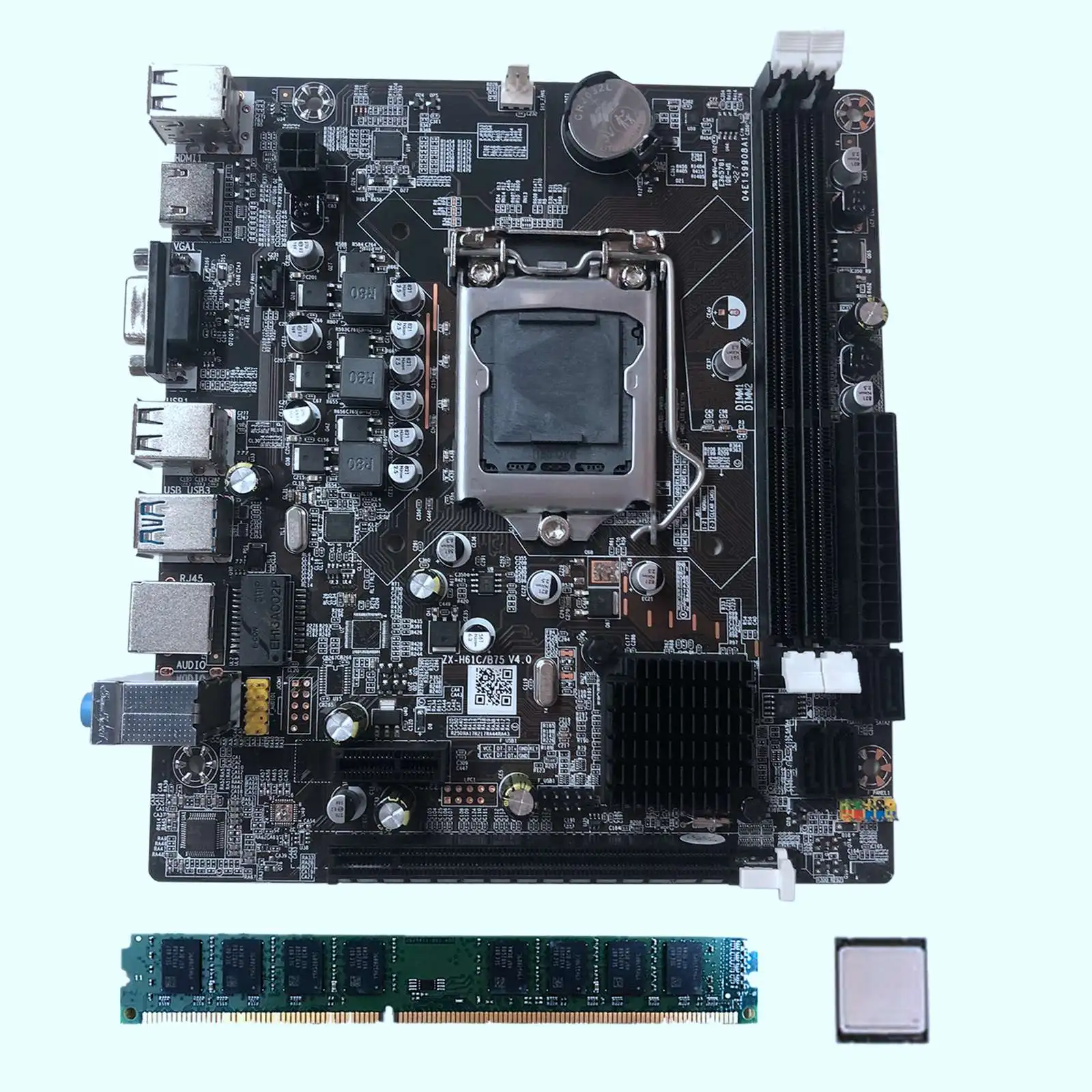 B75 комплект материнской платы с процессором I3 2100 + 4G DDR3 ОЗУ LGA 1155 2XDDR3 1066/1333/1600 МГц