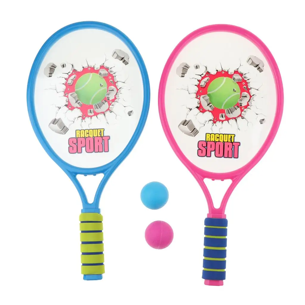 

Tennis Rackets Fun Two Colorful Balls for Children Activity Toys