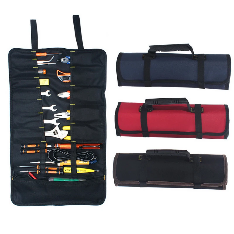

Multifunction Roller Tool Bags Oxford Canvas Practical Handles Electrician tool Pouches Carrying Toolkit Instrument Package Case