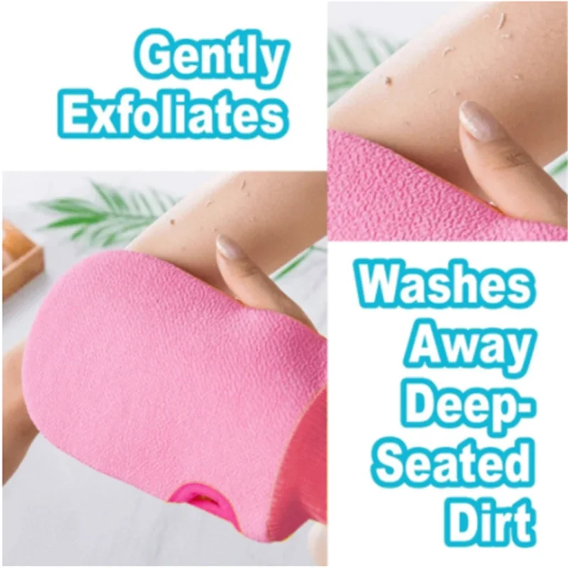 

1pc 2 In 1 Soft Bath Gloves Exfoliating Scrubber Foaming Soft Shower Gloves Body Skin Care Cleaning Accessories Bath Gloves