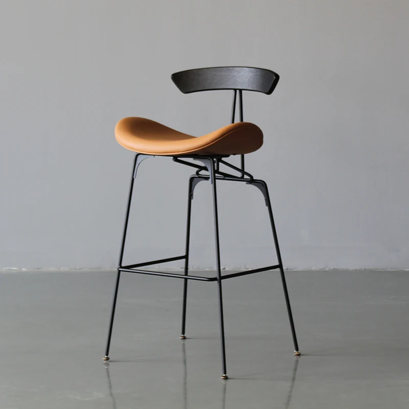 

Leather Dining Bar Chairs Nordic Reception Desks High Office Designer Cafe Tabouret Haut Kitchen Furniture YY50BC