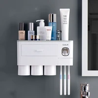 electronic toothbrush holder bathroom accessories organizer sets automatic toothpaste dispenser wall mount toothpaste holder