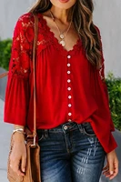 summer loose casual female t shirts fashion office blouses tops long sleeve chic hollow woman blouse 2022 lace blusas plus size
