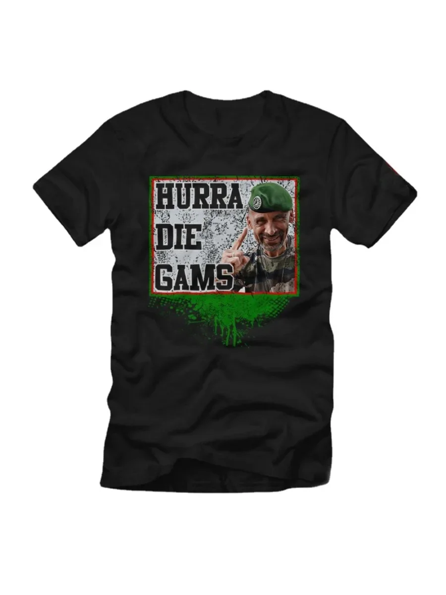 Hurra Die Gams. Футболка Abenteuer Survival Bushcraft. Летняя хлопковая мужская футболка с коротким