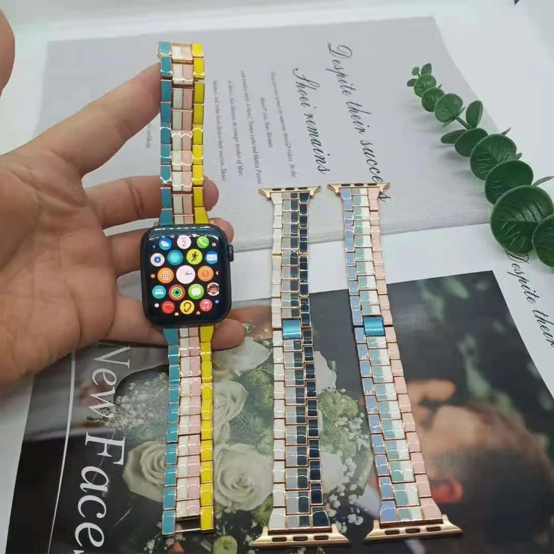 Stainless Steel Link Bracelet For Apple Watch Band 44mm 40mm 45mm 41mm 42mm 38mm watchband correa iwatch series 3 4 5 6 7 strap