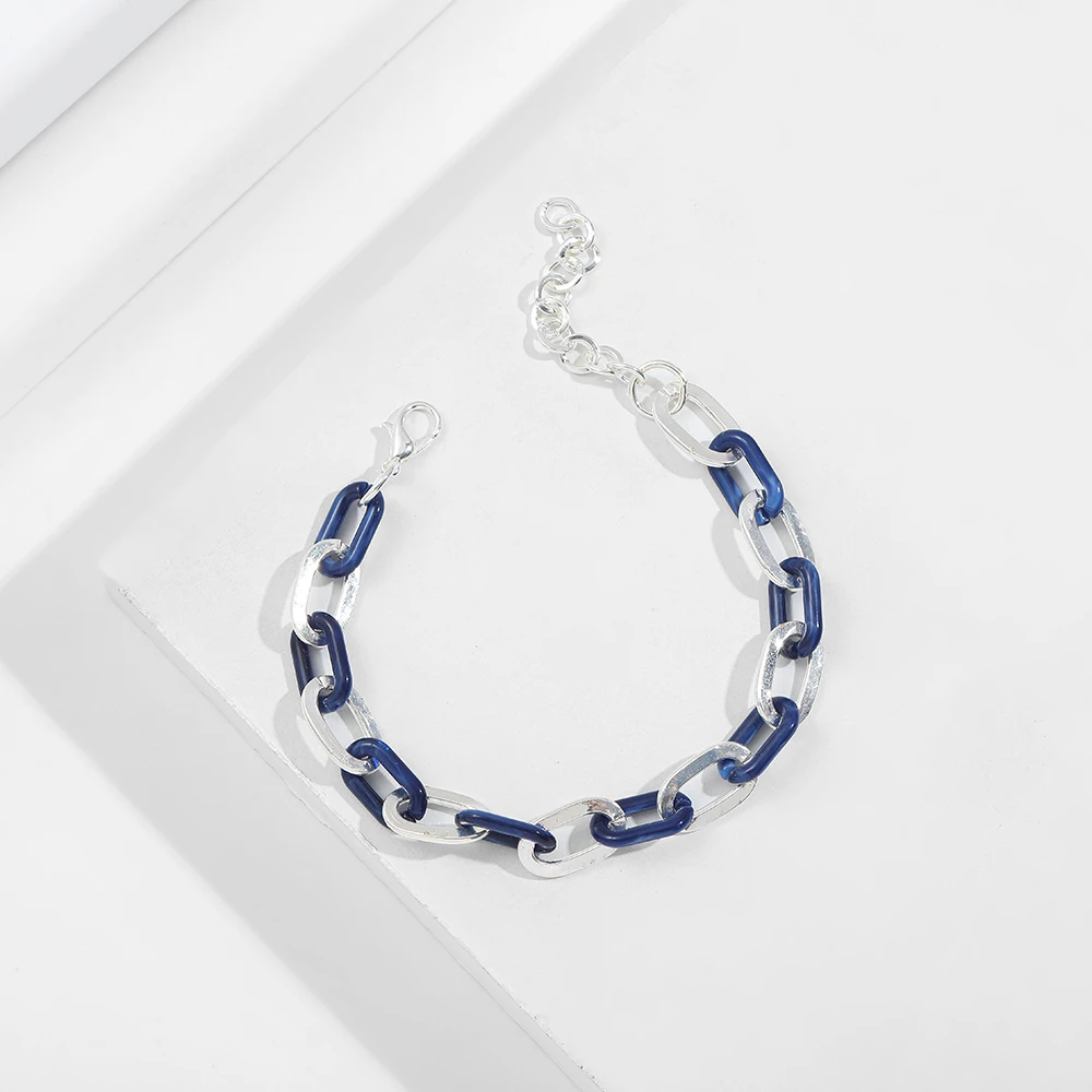 Женский браслет-цепочка из акрила и металла толстый браслет в стиле панк с