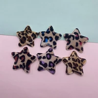 35pcslot 4 8cm felt leopard star padded appliqued for diy handmade kawaii children hair clip accessories hat shoes