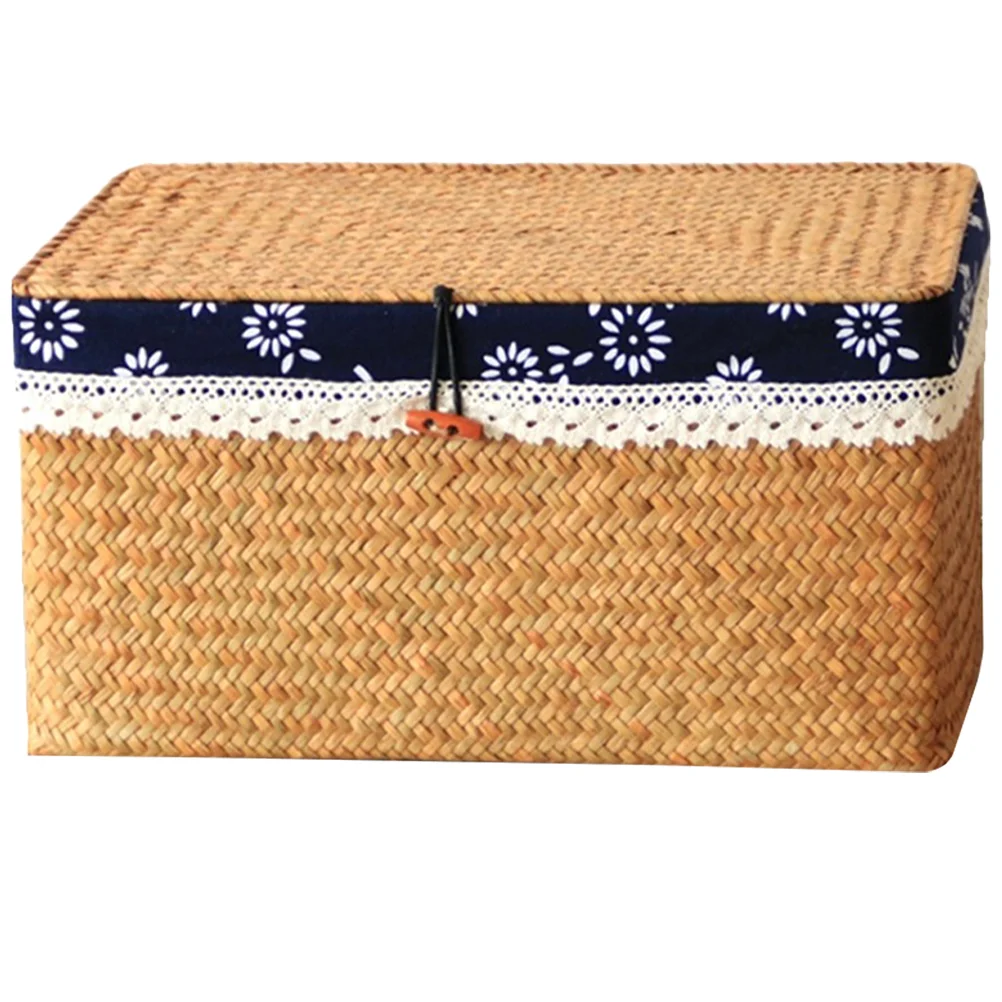 

Small Seagrass Basket With Lid Storage Baskets With Lids